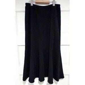 Eileen Fisher Flared Hem Black Midi Skirt sz PM